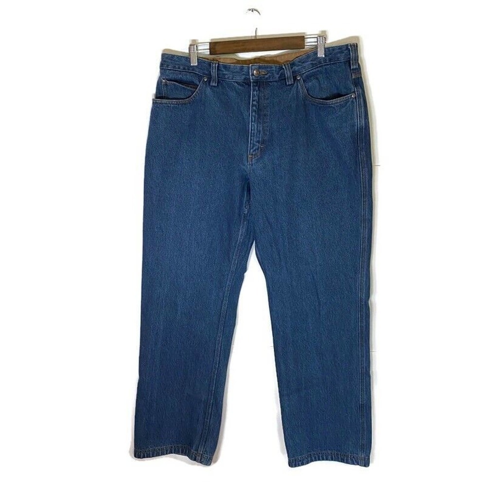 Duluth Trading Co. Denim Work Blue Jeans Straight Leg Rugged Mens Size 40 x 34